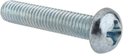 Value Collection - 3/8-16 UNC, 2" Length Under Head Phillips Drive Machine Screw - Round Head, Grade J82 Steel, Zinc-Plated Finish, Without Washer - Benchmark Tooling