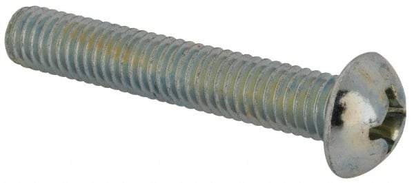 Value Collection - 3/8-16 UNC, 2-1/4" Length Under Head Phillips Drive Machine Screw - Round Head, Grade J82 Steel, Zinc-Plated Finish, Without Washer - Benchmark Tooling