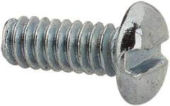 Value Collection - #3-48 UNC, 1/4" Length Under Head Slotted Drive Machine Screw - Pan Head, Grade J82 Steel, Zinc-Plated Finish, Without Washer - Benchmark Tooling