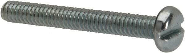 Value Collection - #5-40 UNC, 1" Length Under Head Slotted Drive Machine Screw - Pan Head, Grade J82 Steel, Zinc-Plated Finish, Without Washer - Benchmark Tooling
