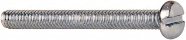 Value Collection - #5-40 UNC, 1-1/4" Length Under Head Slotted Drive Machine Screw - Pan Head, Grade J82 Steel, Zinc-Plated Finish, Without Washer - Benchmark Tooling