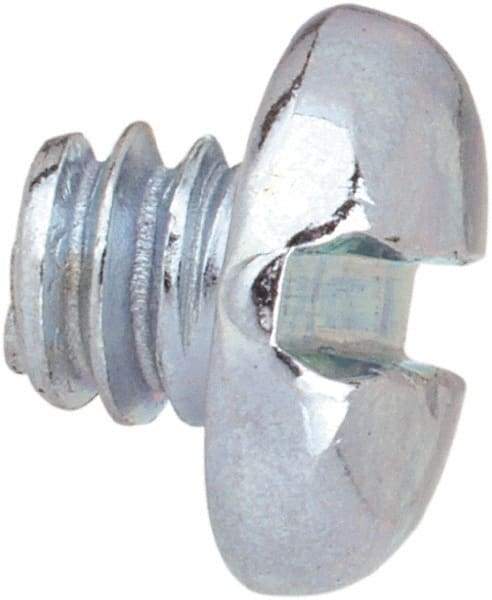 Value Collection - #6-32 UNC, 1/8" Length Under Head Slotted Drive Machine Screw - Pan Head, Grade J82 Steel, Zinc-Plated Finish, Without Washer - Benchmark Tooling