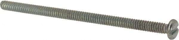 Value Collection - #6-32 UNC, 2-1/2" Length Under Head Slotted Drive Machine Screw - Pan Head, Grade J82 Steel, Zinc-Plated Finish, Without Washer - Benchmark Tooling