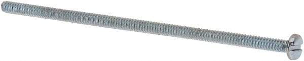 Value Collection - #6-32 UNC, 3-1/2" Length Under Head Slotted Drive Machine Screw - Pan Head, Grade J82 Steel, Zinc-Plated Finish, Without Washer - Benchmark Tooling
