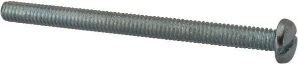 Value Collection - #8-32 UNC, 2-1/4" Length Under Head Slotted Drive Machine Screw - Pan Head, Grade J82 Steel, Zinc-Plated Finish, Without Washer - Benchmark Tooling