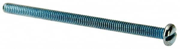 Value Collection - #8-32 UNC, 2-3/4" Length Under Head Slotted Drive Machine Screw - Pan Head, Grade J82 Steel, Zinc-Plated Finish, Without Washer - Benchmark Tooling