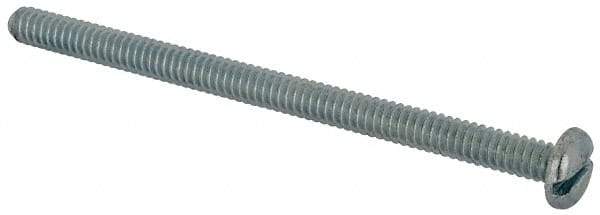 Value Collection - #10-24 UNC, 3" Length Under Head Slotted Drive Machine Screw - Pan Head, Grade J82 Steel, Zinc-Plated Finish, Without Washer - Benchmark Tooling