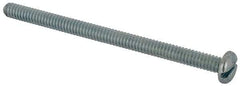 Value Collection - #10-24 UNC, 3" Length Under Head Slotted Drive Machine Screw - Pan Head, Grade J82 Steel, Zinc-Plated Finish, Without Washer - Benchmark Tooling
