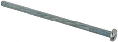 Value Collection - #10-32 UNF, 4" Length Under Head Slotted Drive Machine Screw - Pan Head, Grade J82 Steel, Zinc-Plated Finish, Without Washer - Benchmark Tooling