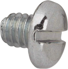 Value Collection - #12-24 UNC, 1/4" Length Under Head Slotted Drive Machine Screw - Pan Head, Grade J82 Steel, Zinc-Plated Finish, Without Washer - Benchmark Tooling