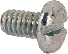 Value Collection - #12-24 UNC, 3/8" Length Under Head Slotted Drive Machine Screw - Pan Head, Grade J82 Steel, Zinc-Plated Finish, Without Washer - Benchmark Tooling