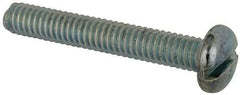 Value Collection - #12-24 UNC, 1-1/2" Length Under Head Slotted Drive Machine Screw - Pan Head, Grade J82 Steel, Zinc-Plated Finish, Without Washer - Benchmark Tooling