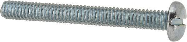 Value Collection - #12-24 UNC, 2" Length Under Head Slotted Drive Machine Screw - Pan Head, Grade J82 Steel, Zinc-Plated Finish, Without Washer - Benchmark Tooling