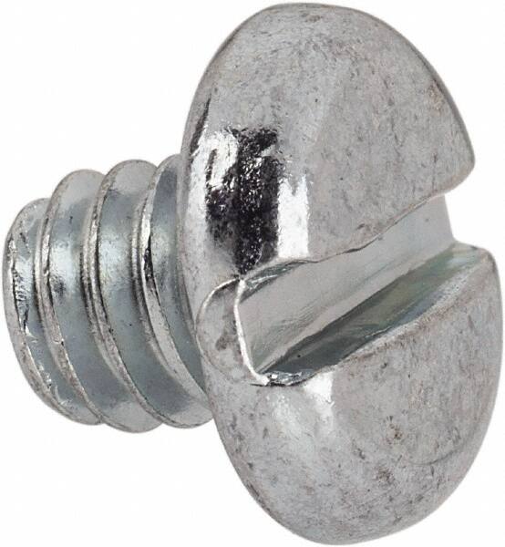 Value Collection - 1/4-20 UNC, 1/4" Length Under Head Slotted Drive Machine Screw - Pan Head, Grade J82 Steel, Zinc-Plated Finish, Without Washer - Benchmark Tooling