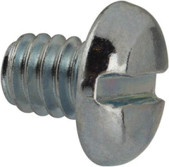 Value Collection - 1/4-20 UNC, 5/16" Length Under Head Slotted Drive Machine Screw - Pan Head, Grade J82 Steel, Zinc-Plated Finish, Without Washer - Benchmark Tooling