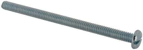 Value Collection - 1/4-20 UNC, 4" Length Under Head Slotted Drive Machine Screw - Pan Head, Grade J82 Steel, Zinc-Plated Finish, Without Washer - Benchmark Tooling