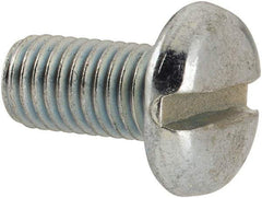 Value Collection - 1/4-28 UNF, 1/2" Length Under Head Slotted Drive Machine Screw - Pan Head, Grade J82 Steel, Zinc-Plated Finish, Without Washer - Benchmark Tooling