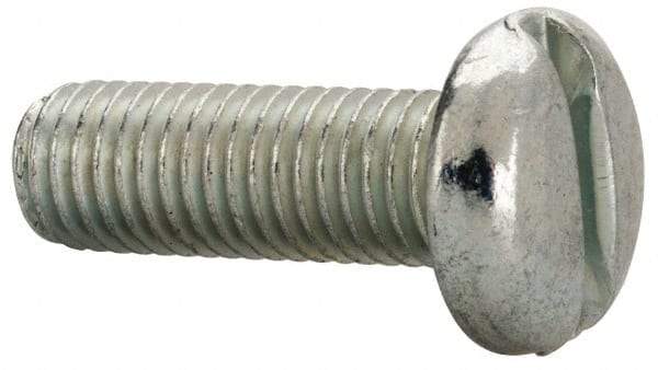Value Collection - 1/4-28 UNF, 3/4" Length Under Head Slotted Drive Machine Screw - Pan Head, Grade J82 Steel, Zinc-Plated Finish, Without Washer - Benchmark Tooling