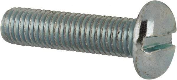 Value Collection - 1/4-28 UNF, 1" Length Under Head Slotted Drive Machine Screw - Pan Head, Grade J82 Steel, Zinc-Plated Finish, Without Washer - Benchmark Tooling