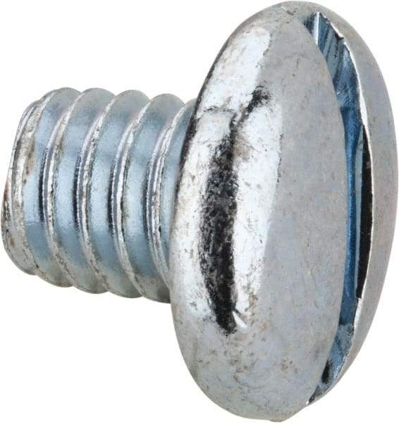 Value Collection - 5/16-18 UNC, 3/8" Length Under Head Slotted Drive Machine Screw - Pan Head, Grade J82 Steel, Zinc-Plated Finish, Without Washer - Benchmark Tooling