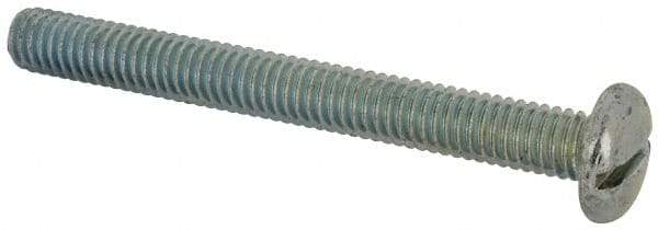 Value Collection - 5/16-18 UNC, 3" Length Under Head Slotted Drive Machine Screw - Pan Head, Grade J82 Steel, Zinc-Plated Finish, Without Washer - Benchmark Tooling