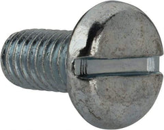 Value Collection - 3/8-16 UNC, 3/4" Length Under Head Slotted Drive Machine Screw - Pan Head, Grade J82 Steel, Zinc-Plated Finish, Without Washer - Benchmark Tooling