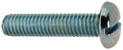 Value Collection - 3/8-16 UNC, 1-3/4" Length Under Head Slotted Drive Machine Screw - Pan Head, Grade J82 Steel, Zinc-Plated Finish, Without Washer - Benchmark Tooling