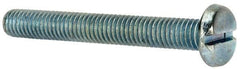 Value Collection - 3/8-16 UNC, 3" Length Under Head Slotted Drive Machine Screw - Pan Head, Grade J82 Steel, Zinc-Plated Finish, Without Washer - Benchmark Tooling