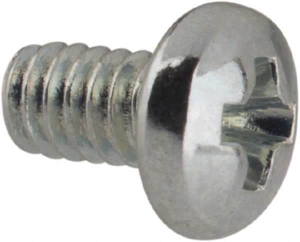 Value Collection - #3-48 UNC, 3/16" Length Under Head Phillips Drive Machine Screw - Pan Head, Grade J82 Steel, Zinc-Plated Finish, Without Washer - Benchmark Tooling