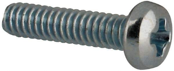 Value Collection - #3-48 UNC, 7/16" Length Under Head Phillips Drive Machine Screw - Pan Head, Grade J82 Steel, Zinc-Plated Finish, Without Washer - Benchmark Tooling