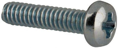 Value Collection - #3-48 UNC, 7/16" Length Under Head Phillips Drive Machine Screw - Pan Head, Grade J82 Steel, Zinc-Plated Finish, Without Washer - Benchmark Tooling