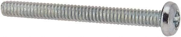 Value Collection - #3-48 UNC, 1" Length Under Head Phillips Drive Machine Screw - Pan Head, Grade J82 Steel, Zinc-Plated Finish, Without Washer - Benchmark Tooling