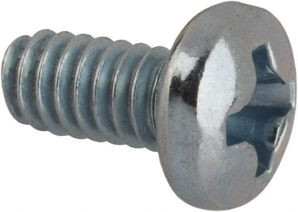 Value Collection - #5-40 UNC, 1/4" Length Under Head Phillips Drive Machine Screw - Pan Head, Grade J82 Steel, Zinc-Plated Finish, Without Washer - Benchmark Tooling