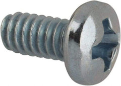 Value Collection - #5-40 UNC, 1/4" Length Under Head Phillips Drive Machine Screw - Pan Head, Grade J82 Steel, Zinc-Plated Finish, Without Washer - Benchmark Tooling