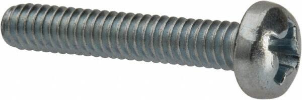 Value Collection - #5-40 UNC, 3/4" Length Under Head Phillips Drive Machine Screw - Pan Head, Grade J82 Steel, Zinc-Plated Finish, Without Washer - Benchmark Tooling
