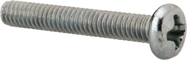 Value Collection - #5-40 UNC, 7/8" Length Under Head Phillips Drive Machine Screw - Pan Head, Grade J82 Steel, Zinc-Plated Finish, Without Washer - Benchmark Tooling