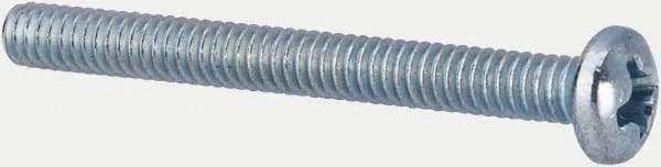 Value Collection - #5-40 UNC, 1-1/4" Length Under Head Phillips Drive Machine Screw - Pan Head, Grade J82 Steel, Zinc-Plated Finish, Without Washer - Benchmark Tooling