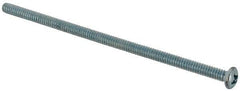 Value Collection - #6-32 UNC, 3-1/4" Length Under Head Phillips Drive Machine Screw - Pan Head, Grade J82 Steel, Zinc-Plated Finish, Without Washer - Benchmark Tooling