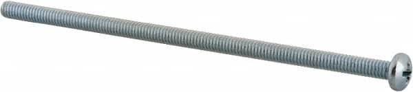 Value Collection - #8-32 UNC, 4" Length Under Head Phillips Drive Machine Screw - Pan Head, Grade J82 Steel, Zinc-Plated Finish, Without Washer - Benchmark Tooling