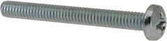 Value Collection - #12-24 UNC, 2" Length Under Head Phillips Drive Machine Screw - Pan Head, Grade J82 Steel, Zinc-Plated Finish, Without Washer - Benchmark Tooling