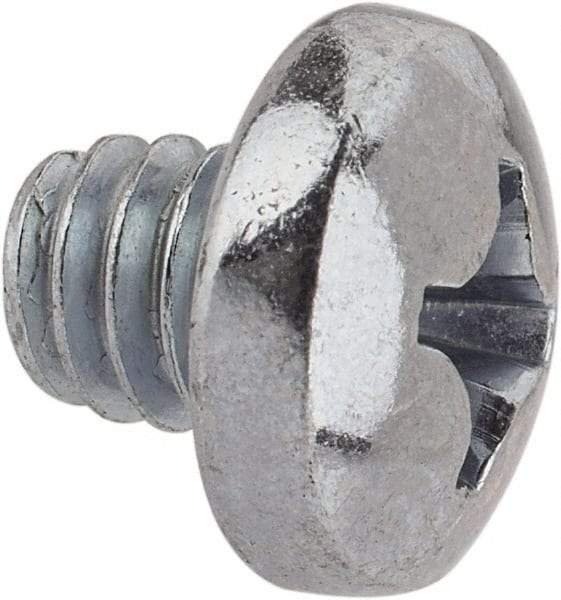 Value Collection - 1/4-20 UNC, 1/4" Length Under Head Phillips Drive Machine Screw - Pan Head, Grade J82 Steel, Zinc-Plated Finish, Without Washer - Benchmark Tooling