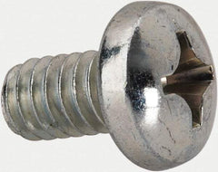 Value Collection - 1/4-20 UNC, 7/16" Length Under Head Phillips Drive Machine Screw - Pan Head, Grade J82 Steel, Zinc-Plated Finish, Without Washer - Benchmark Tooling