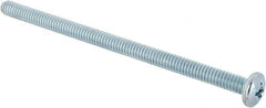 Value Collection - 1/4-20 UNC, 4-1/2" Length Under Head Phillips Drive Machine Screw - Pan Head, Grade J82 Steel, Zinc-Plated Finish, Without Washer - Benchmark Tooling