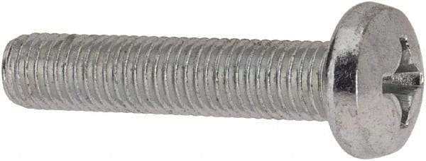 Value Collection - 1/4-28 UNF, 1-1/4" Length Under Head Phillips Drive Machine Screw - Pan Head, Grade J82 Steel, Zinc-Plated Finish, Without Washer - Benchmark Tooling