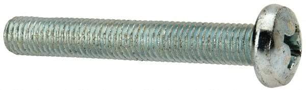 Value Collection - 1/4-28 UNF, 1-3/4" Length Under Head Phillips Drive Machine Screw - Pan Head, Grade J82 Steel, Zinc-Plated Finish, Without Washer - Benchmark Tooling
