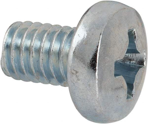 Value Collection - 5/16-18 UNC, 1/2" Length Under Head Phillips Drive Machine Screw - Pan Head, Grade J82 Steel, Zinc-Plated Finish, Without Washer - Benchmark Tooling