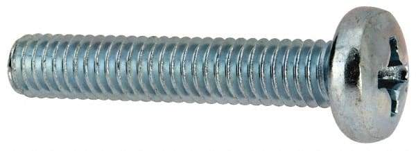 Value Collection - 5/16-18 UNC, 1-3/4" Length Under Head Phillips Drive Machine Screw - Pan Head, Grade J82 Steel, Zinc-Plated Finish, Without Washer - Benchmark Tooling