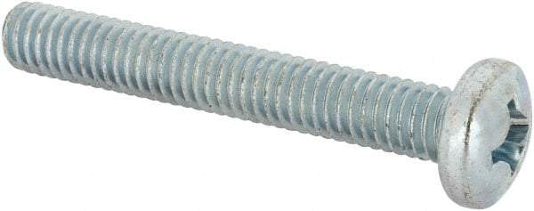 Value Collection - 5/16-18 UNC, 2-1/4" Length Under Head Phillips Drive Machine Screw - Pan Head, Grade J82 Steel, Zinc-Plated Finish, Without Washer - Benchmark Tooling
