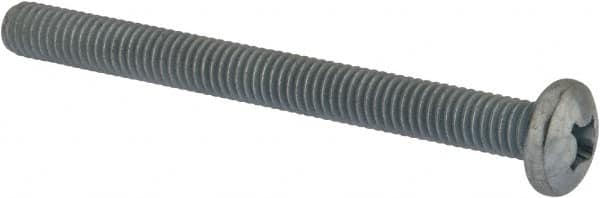 Value Collection - 3/8-16 UNC, 4" Length Under Head Phillips Drive Machine Screw - Pan Head, Grade J82 Steel, Zinc-Plated Finish, Without Washer - Benchmark Tooling