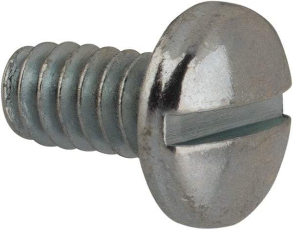 Value Collection - #10-24 UNC, 3/8" Length Under Head Slotted Drive Machine Screw - Binding Head, Grade J82 Steel, Zinc-Plated Finish, Without Washer - Benchmark Tooling